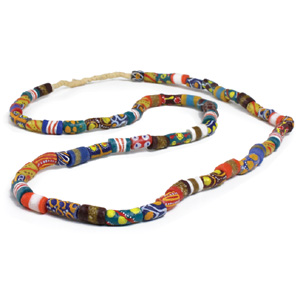 Ghana Trade Bead Long Necklace