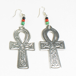 Silver Ankh Earrings