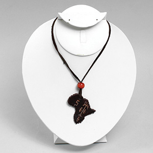 Leather African Map Necklace