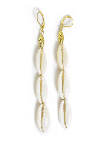 Cowrie Shell Drop Earrings