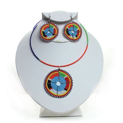 Maasai Bead Circle Choker & Earrings