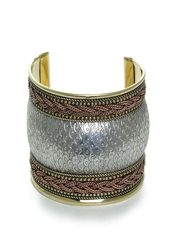 Silver/Brass/Copper 3-Tone Cuff